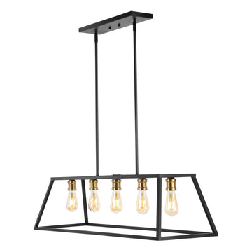 Floyd 38" Adjustable Iron Farmhouse Vintage LED Dimmable Pendant